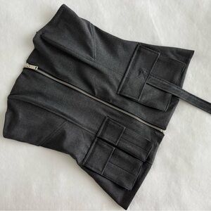 Elegant Dark Grey Women's Strapless Top